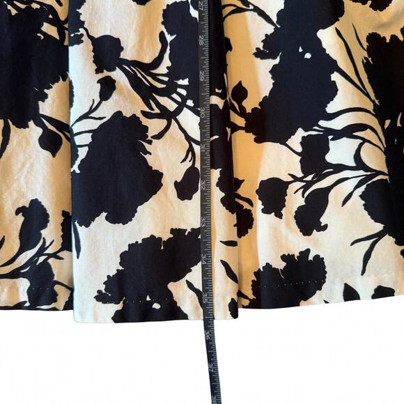 ELLE Black White Floral Fit & Flare Crossback Dress Size 4 769S - Picture 2 of 9